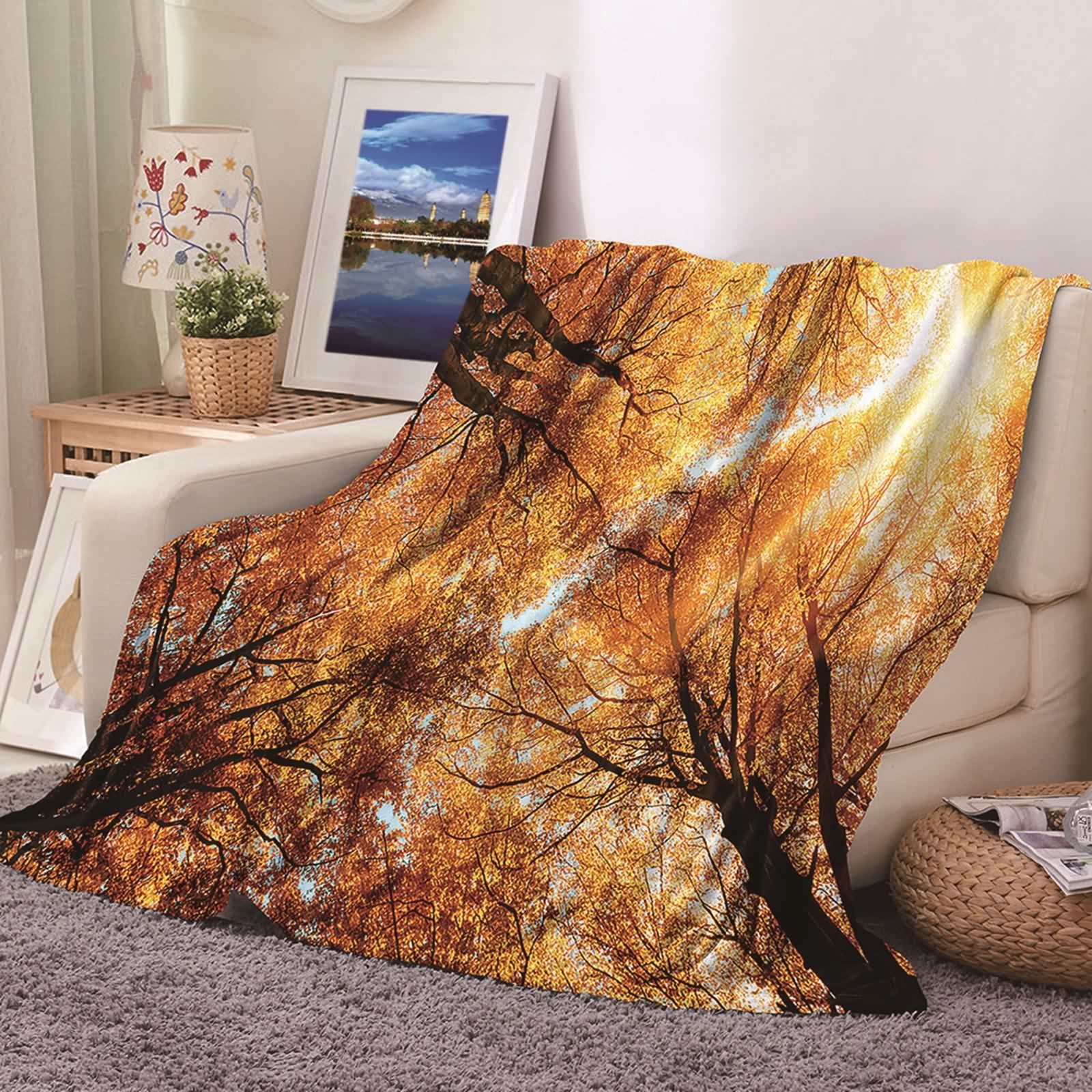 Plaid polaire KnSam contre le froid couverture flannel légère et chaude 100x150