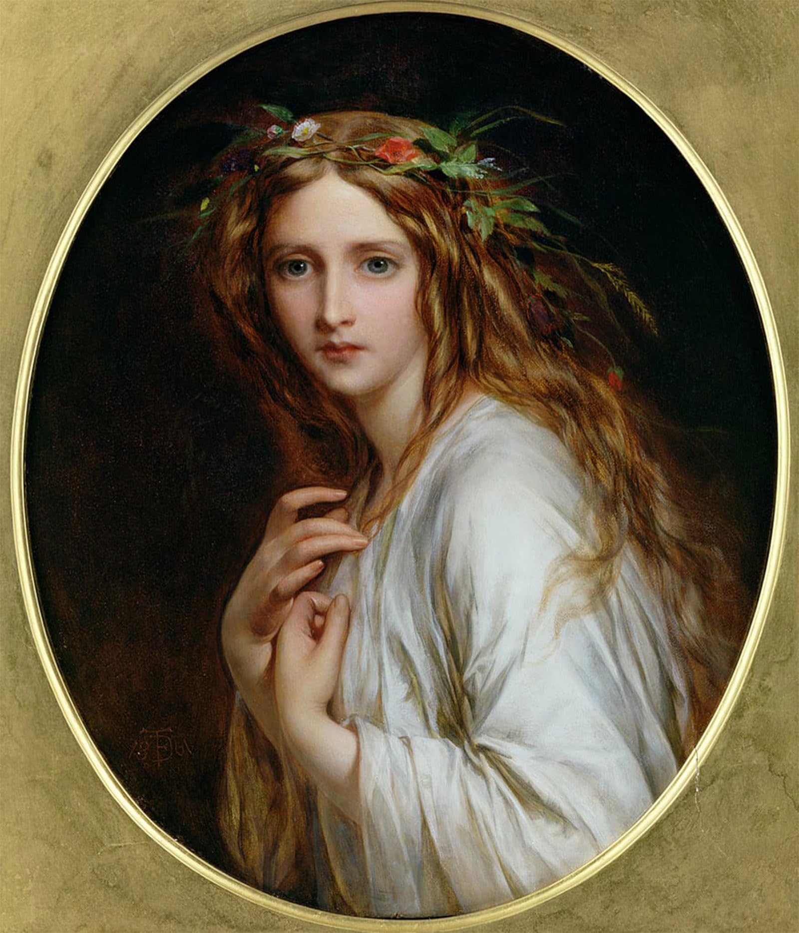 SERENDIPITP Vintage Picture Print on Canvas Wall Art Poster Ophelia by Dicksee Artwork Print Poster for Wall Decor 60x90cm