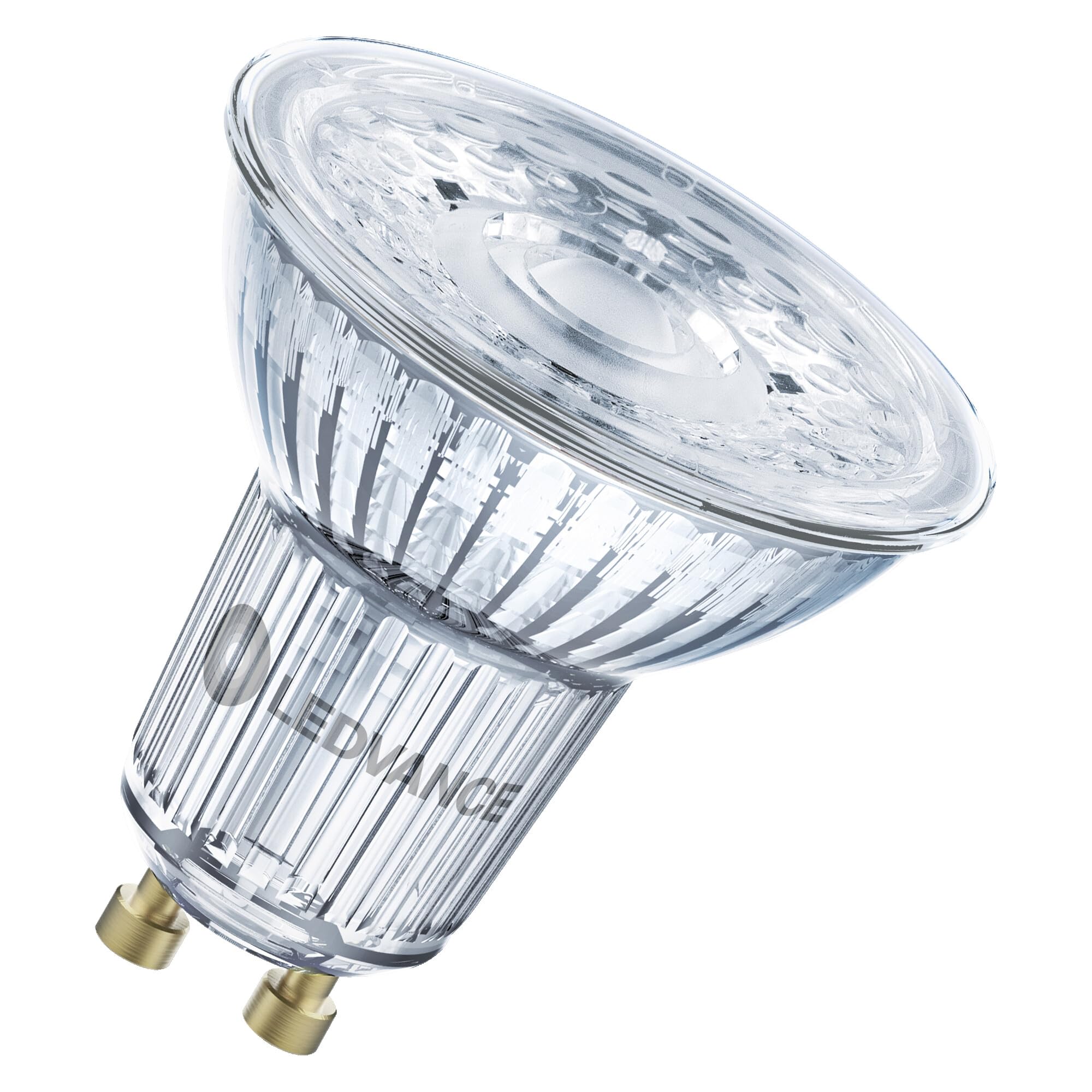 LEDVANCE SMART+ MATTER Lámpara reflectora LED, compatible con Google, Alexa, Apple, cristal, 4,9W, 350lm, GU10, función RGBW y luz blanca, app o control por voz, vida útil de hasta 20.000 horas