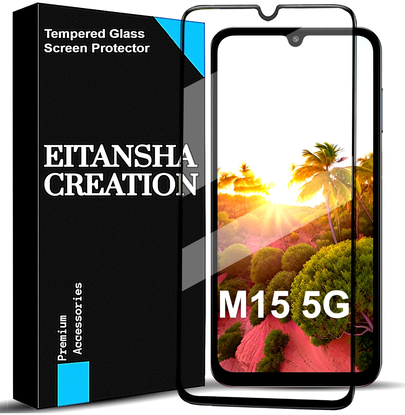 EITANSHA CREATION Edge To Edge Screen Protector Tempered Glass For Samsung Galaxy M15 5G / Samsung Galaxy A15 5G / F15 5G With Easy Self-Installation Kit (B0D29P6HB9) Amazon Price History, Amazon Price Tracker