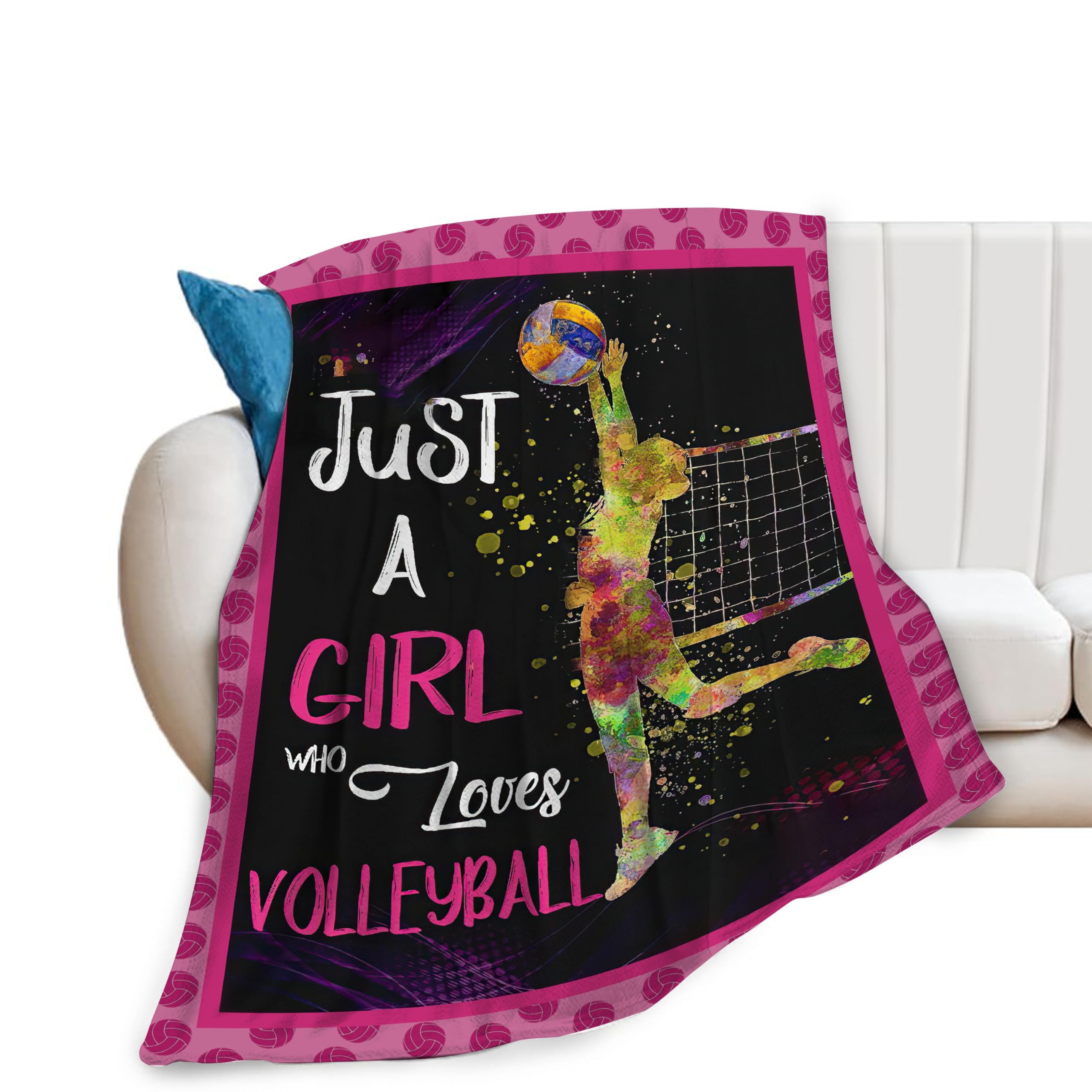 ATOurDealss Volleyball blanket Volleyball gifts for boys men motivational Volleyball throw blanket for couch sofa bed soft warm flannel fleece for girls kids adults 40"x50"