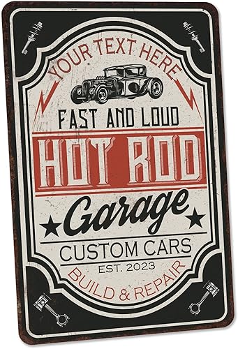 Vista 14 de Letrero de garaje personalizado, regalos para papá, letrero personalizado, decoración de cueva de hombre retro, decoración de taller, regalo 129-03