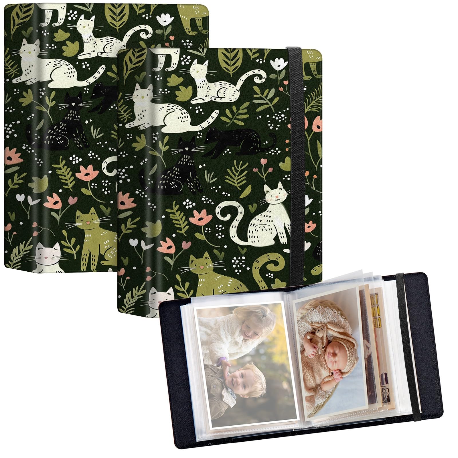 Album photo 10x15 cm en cuir avec 120 pochettes de protection haute clarté
