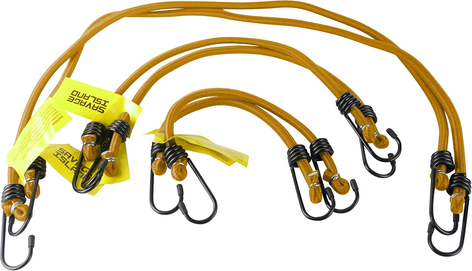 Savage Island Elasticated Bungees Cords Bungee Military Army Basha Straps Variety Pack - 2 x 12, 2 x 18 + 2 x 30 (Orange)