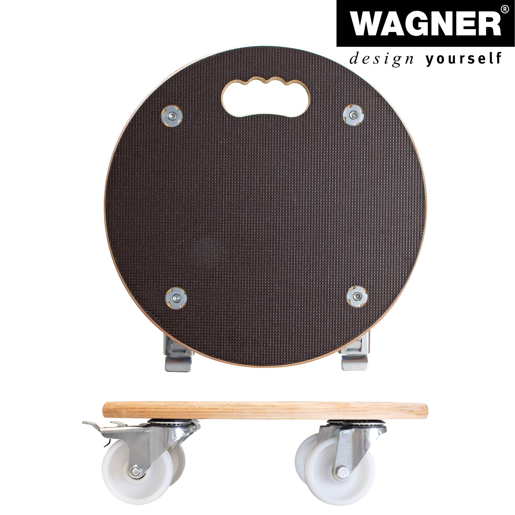 Wagner Carro de Transporte para Plantas Maxigrip Ø 38 x 11 cm I para Exterior + Interior I Madera contrachapada FSC® I 2 Frenos totales I Capacidad de Carga 250 kg I Fabricado en Alemania - 20110701