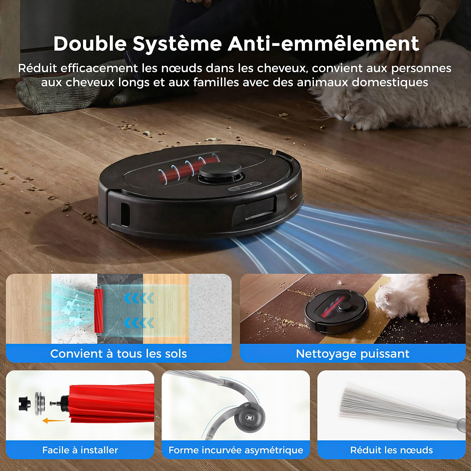 26 akcesoriów wymiennych do roborock QV 35A / QV 35S / QR 798 / QR 598 robot odkurzający, 6 worków na kurz 6 mopów 6 szczotka boczna 4 filtr HEPA 2 szczotka główna