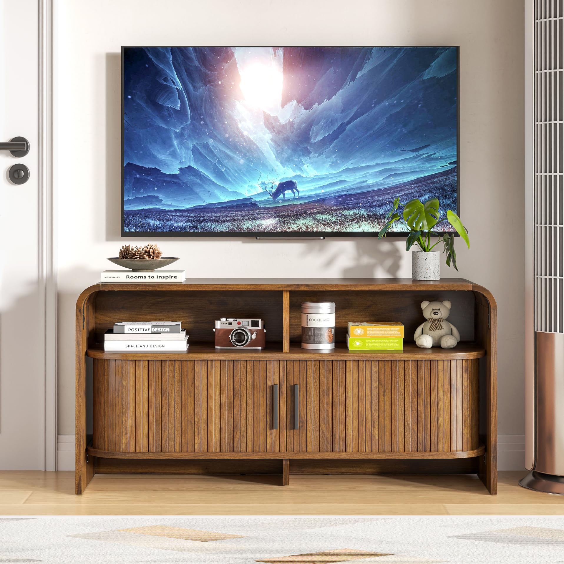 Woemtoric Fluted TV Stand