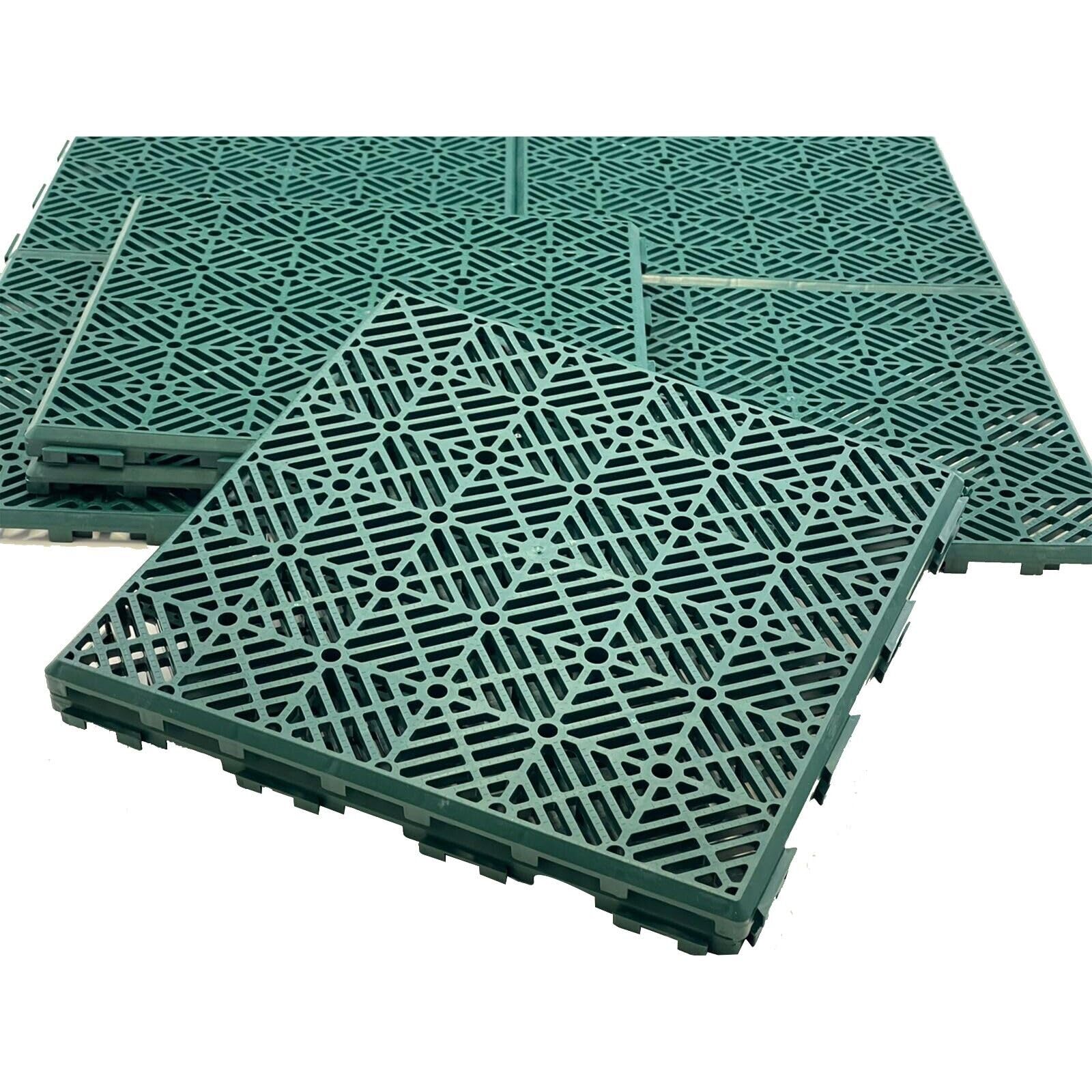 ARUUJ Interlocking Garden Plastic Path Tiles - Anti Slip Walkways tile for Patio Vegetable Plot Outdoor Lawn Terrace Decking Floor - Lightweight Waterproof Paving Slabs 30cm x 30cm (20X Green)