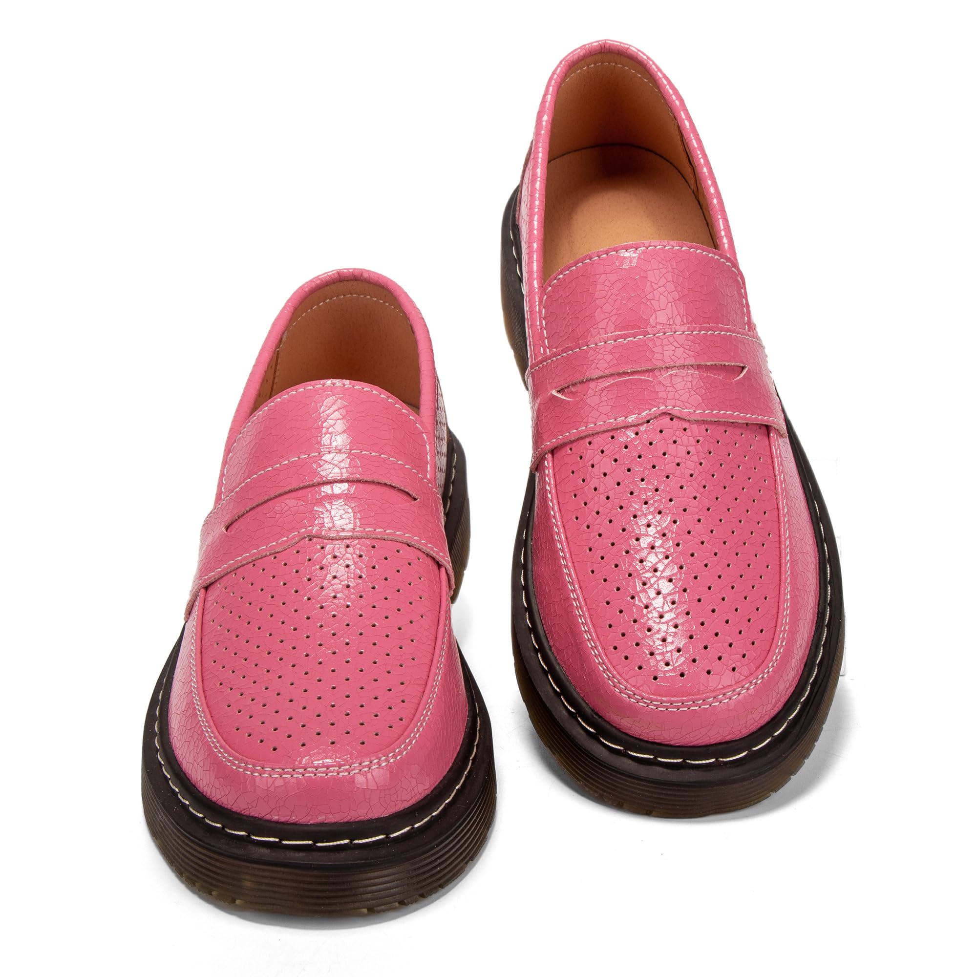 Hafomcel Women's Penny Loafers Breathable Perforated Loafers for Women