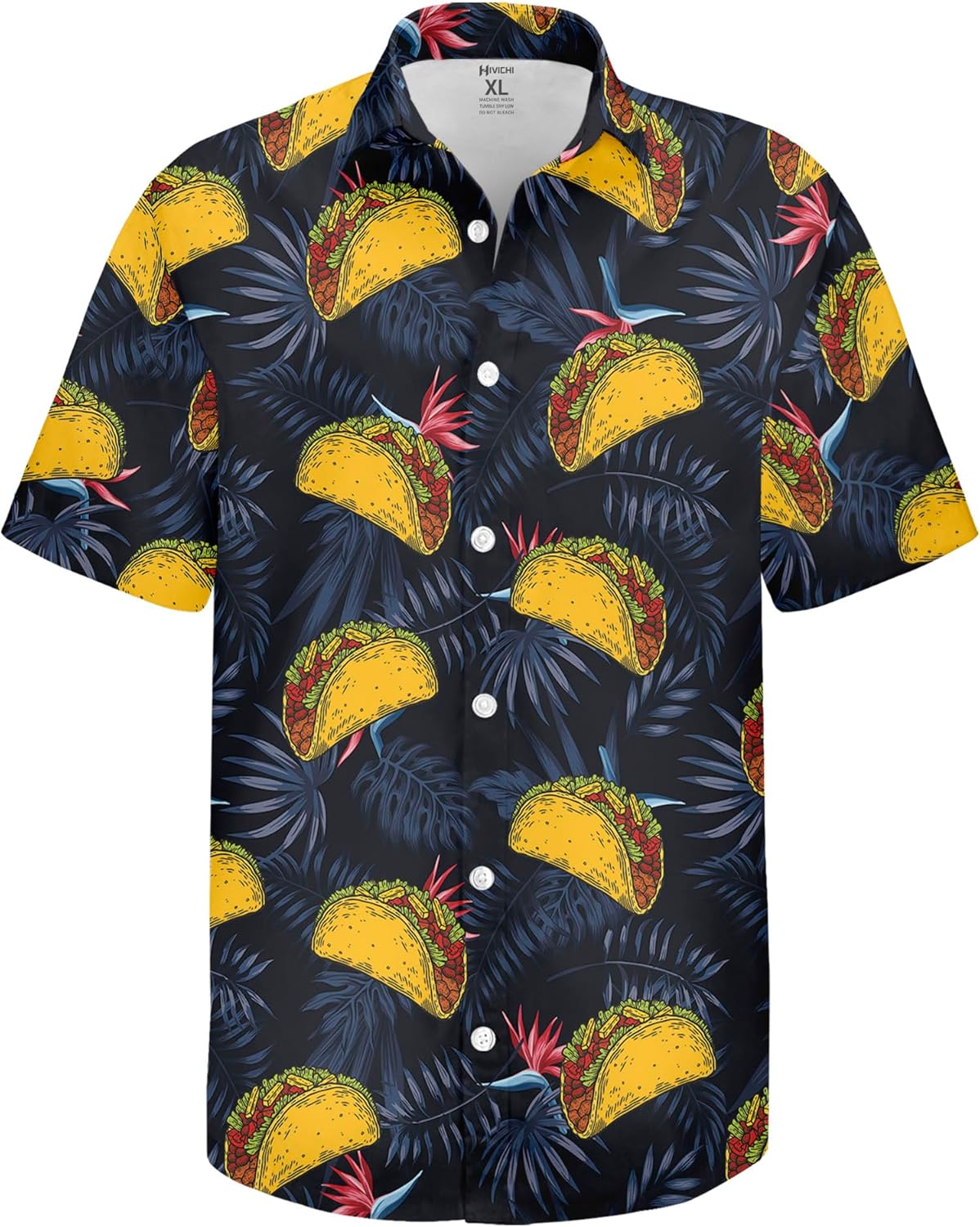 HIVICHI Funny Hawaiian Shirt for Men Print Novelty Crazy Graphic Button Down Summer Beach Vacation Party Aloha Shirts