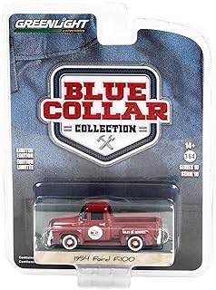1954 F-100 Pickup Truck Burgundy Blue Collar Collection Series 10 1/64 Diecast Model Car by Greenlight 35220 A