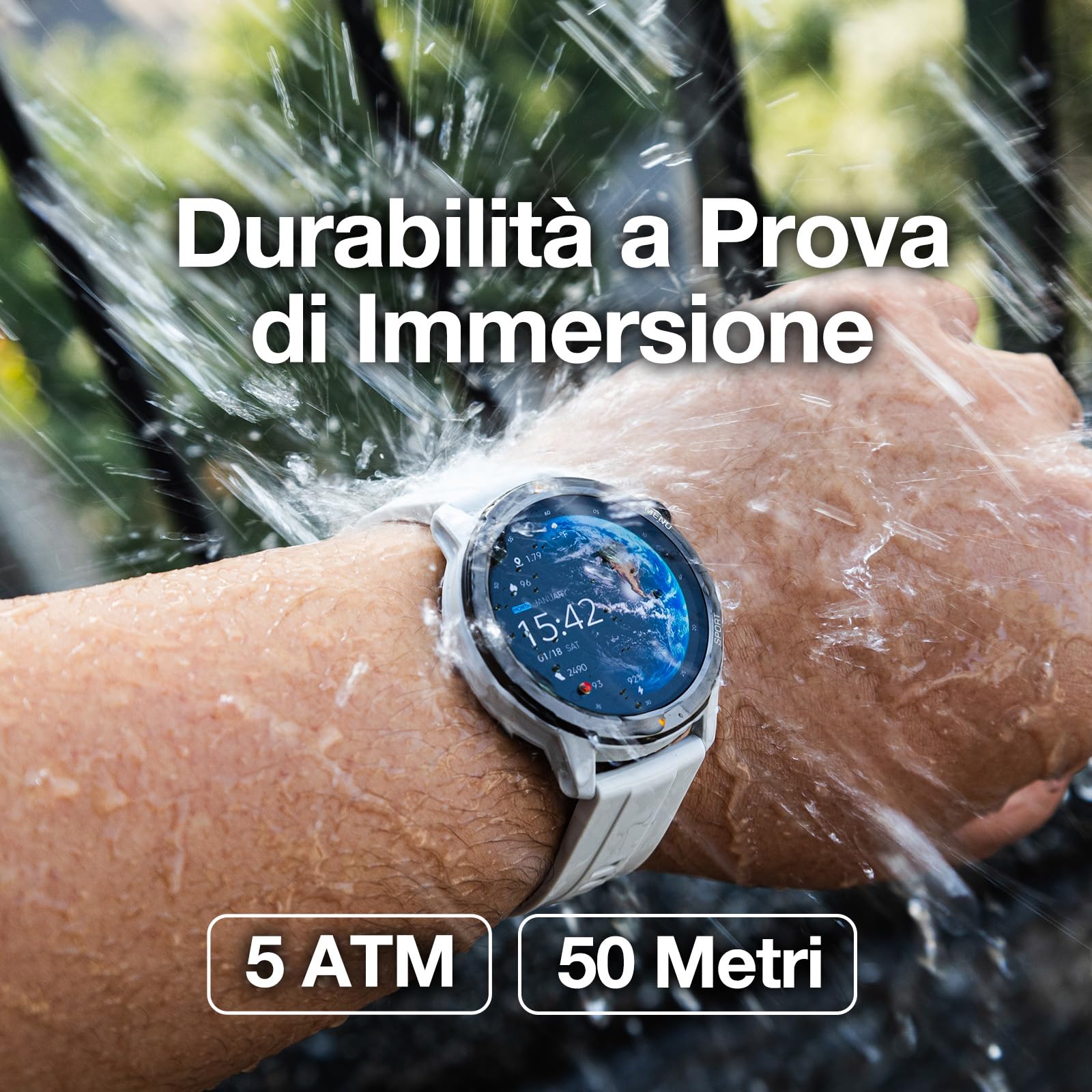 AGM Legion Smartwatch Uomo Donna, Orologio Intelligente Fitness con GPS/Chiamate Bluetooth, Impermeabile 5 ATM/Display AMOLED 1,43"/Monitoraggio Salute/100+ Modalità Sportive/300 mAh Batteria/Grigio