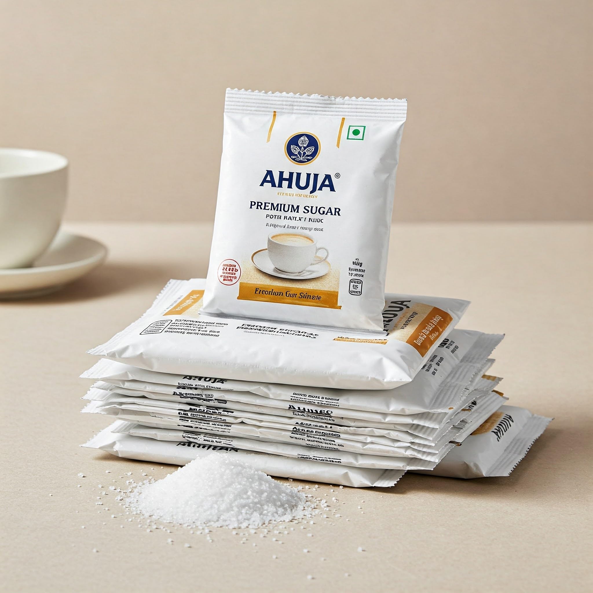 Ahuja Premium Sugar Sachets (144 Count) - Granulated Sugar for Coffee, Tea, & Beverages - Home, Office, Restaurant Use 3