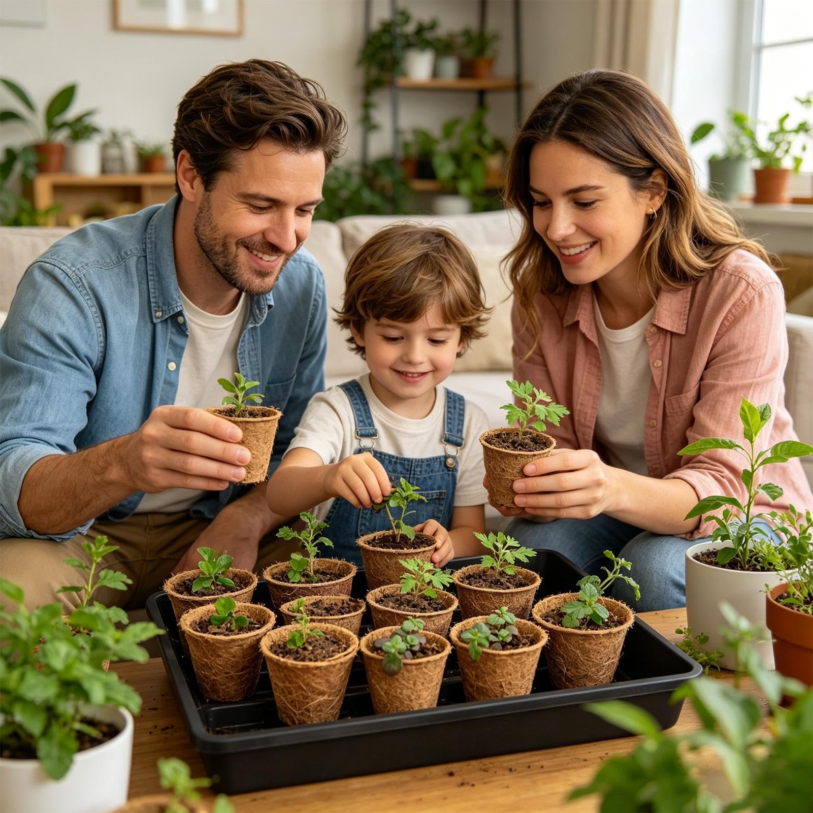 Lot de 10 pots de culture pour - En fibre de coco bio compostables - Respirants - Pour jardin, serre, cour, balcon, rebord de fenêtre, , intérieur