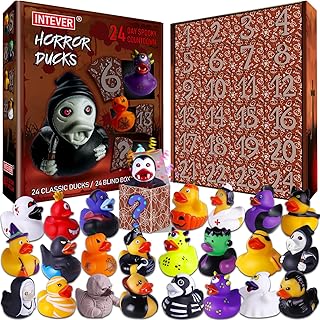 Intever Halloween Advent Calendar 2025 - Horror Rubber Duckies - 24 Days of Spooky Countdown | Christmas Collectible Rubbe...