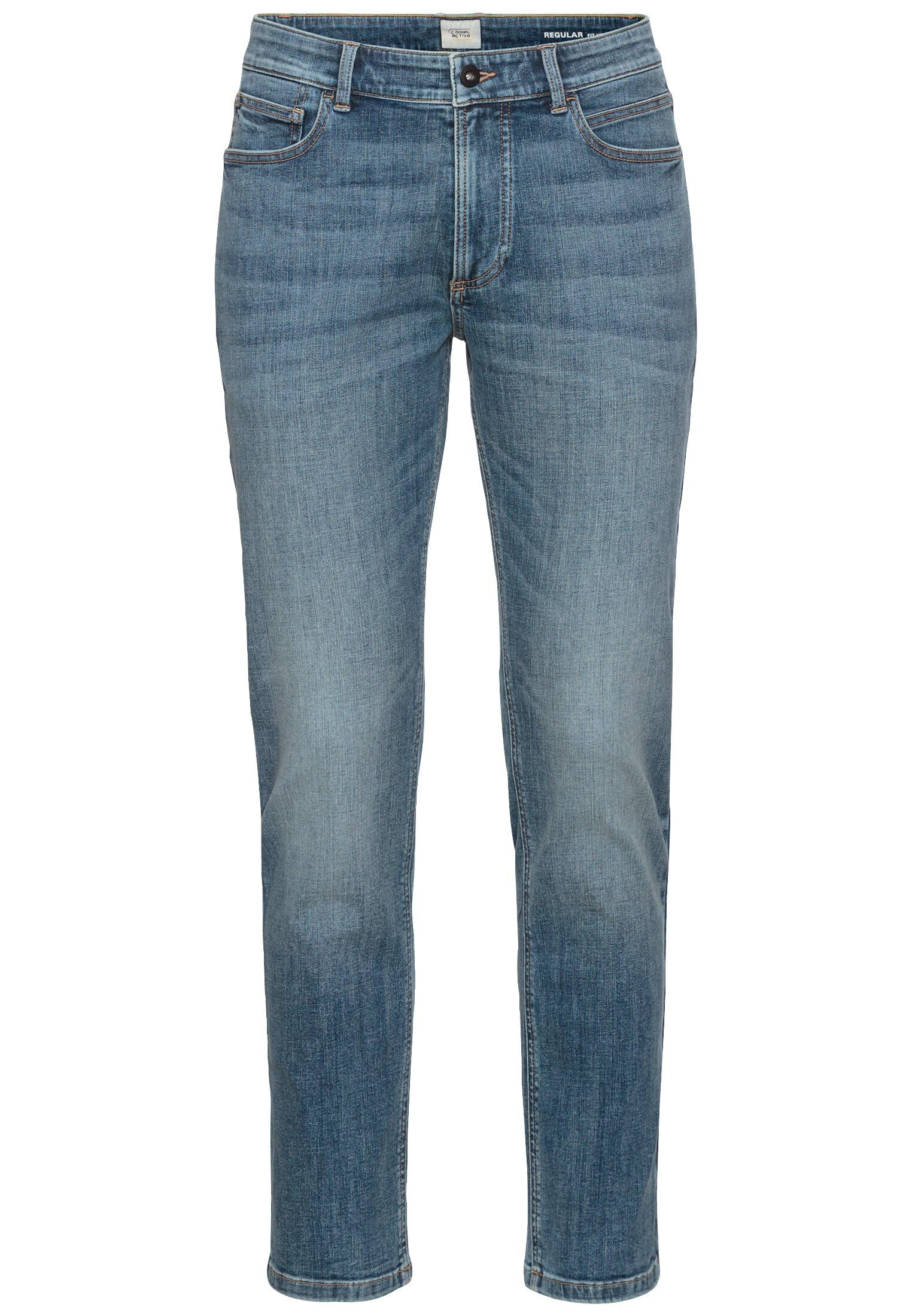 camel active Houston Men's Regular Fit Jeans, Blue, 34 W/32 L