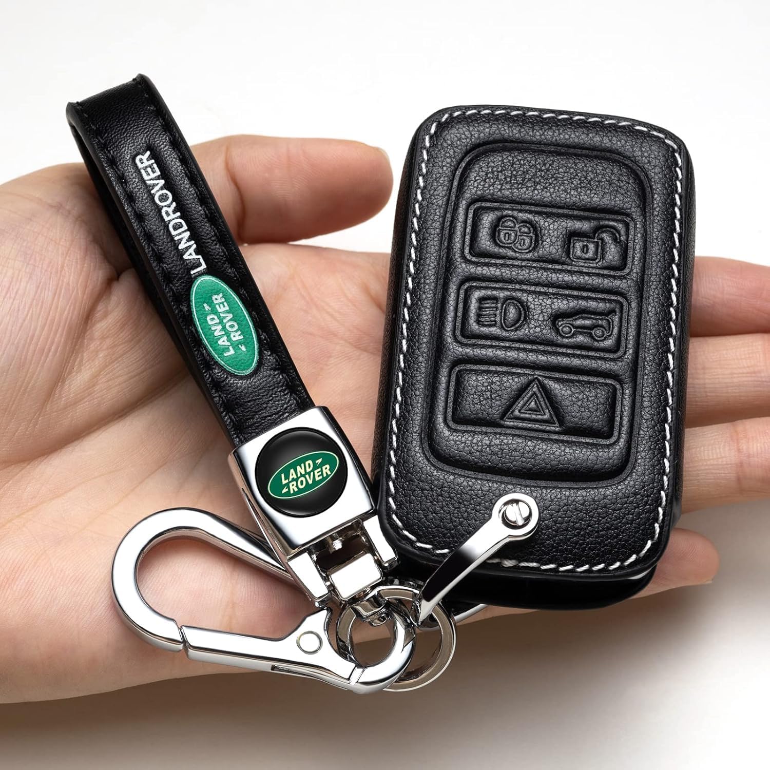 Car Key Fob Case,for Land Rover Defender Range Rover Ghibli,Levante Series Key Fob Case Cover Accessories Car Keychains,(Positive 5 Button) Black - Image 6