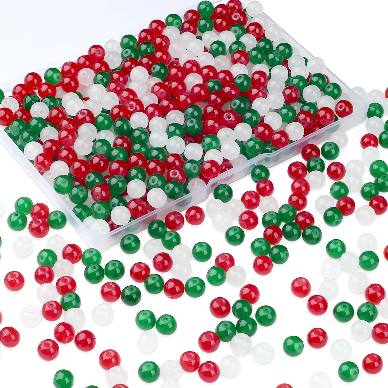 AWARDSEN Christmas Glass Beads for Bracelet Making 500 PCS