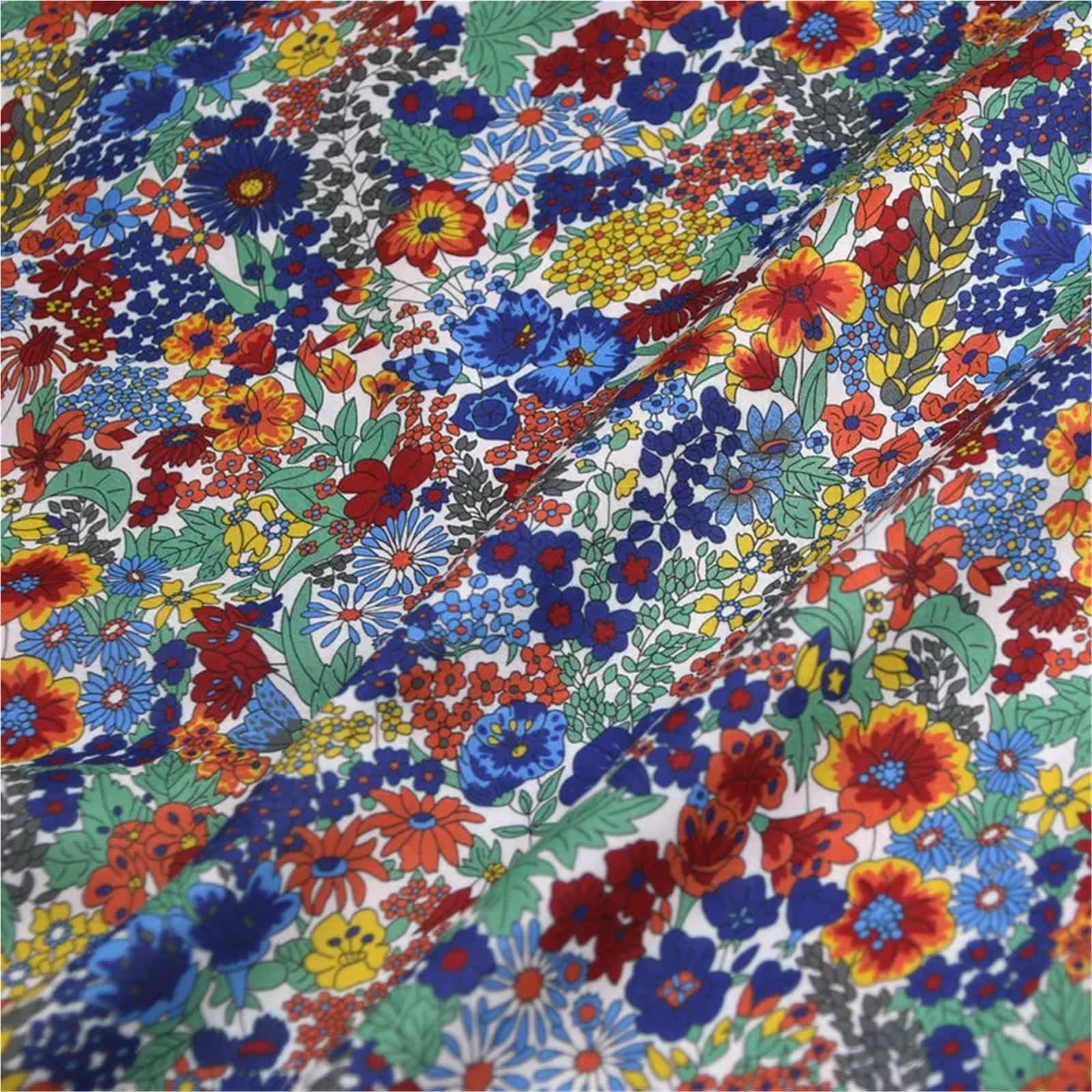Printed Fabric Dark Color Flowers Cotton Fabric Printing(Color-01)