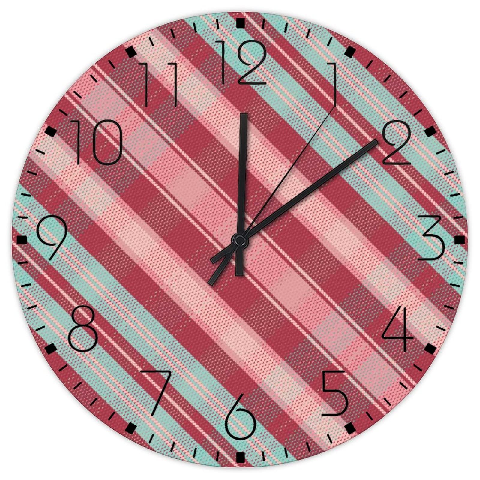 Horloge minimaliste de 30,5 cm en bois rustique avec cadran géométrique