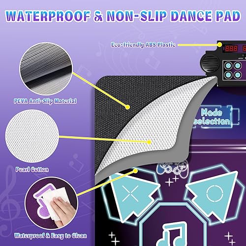 Miniatura 6 de Alfombrilla de baile doble para niños, juguetes para niños y niñas de 3, 4, 5, 6, 7, 8 años, ideas de regalos para palymat electrónico de desafío de