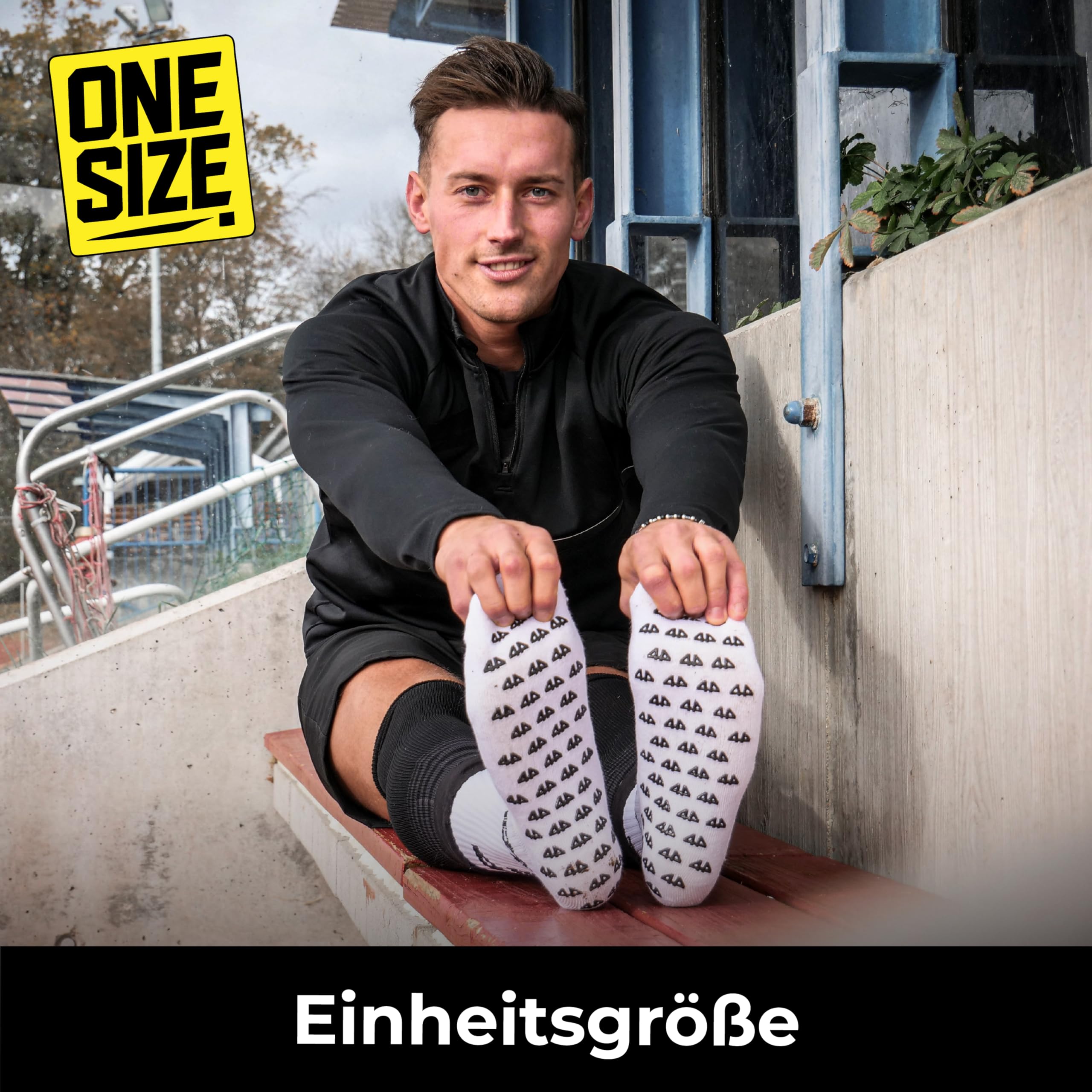 PASTE Grip Socken Fußball 3er Pack Weiß – Ready for Sport - Rutschfest & atmungsaktiv – Onesize für Herren & Damen – Fußballsocken mit Anti-Rutsch-Noppen – Football Socks – Fußballsocken