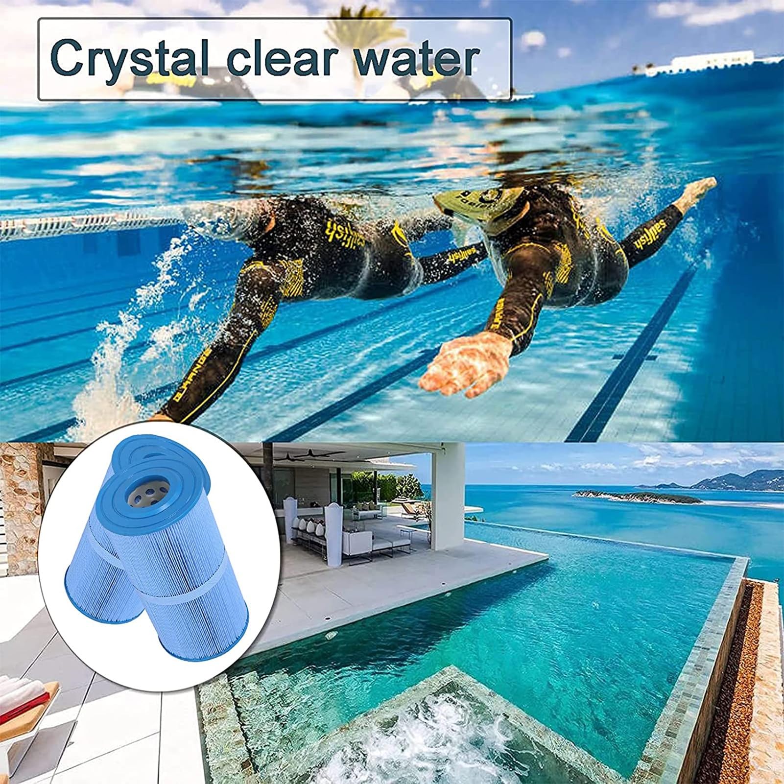 2 cartucce Filtro di Ricambio per Pool e Spa, Filtro in Tessuto Plissettato da 50 Piedi Quadrati, per PWW50, 817-4050, 4CH-949, FC-0172
