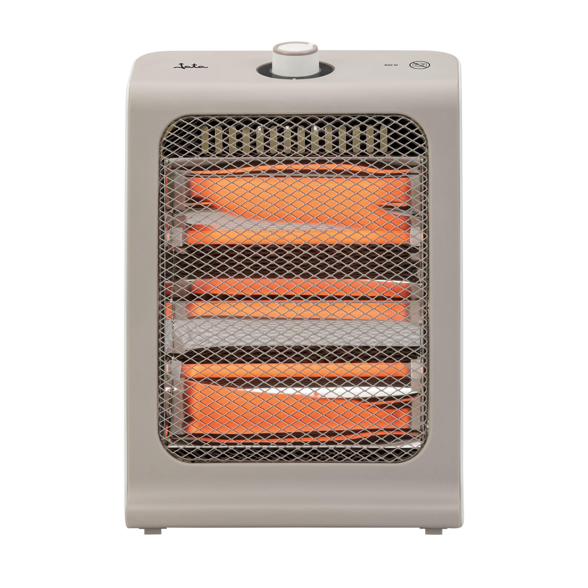 Jata JCES2460 - Calefactor Bajo Consumo. Estufa electrica 800 W con 2 Barras de cuarzo, 2 Potencias de Calor (400-800 W) Silencioso, Ahorro de Energía, Antivuelco, Asa de transporte