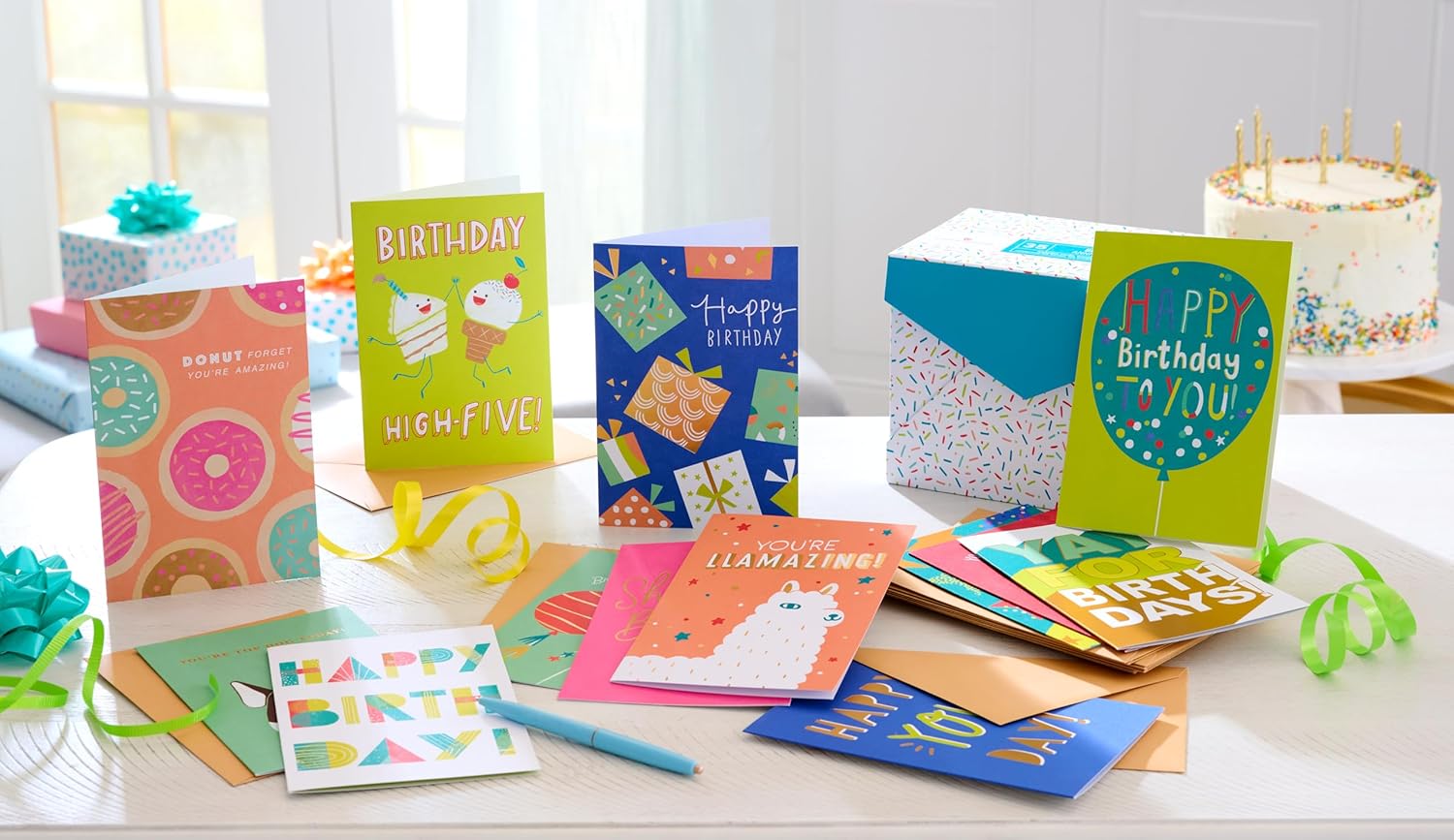 American Greetings 35-Count Birthday Card Assortment with Envelopes, Seals, and Storage Box (Confetti) - Image 9