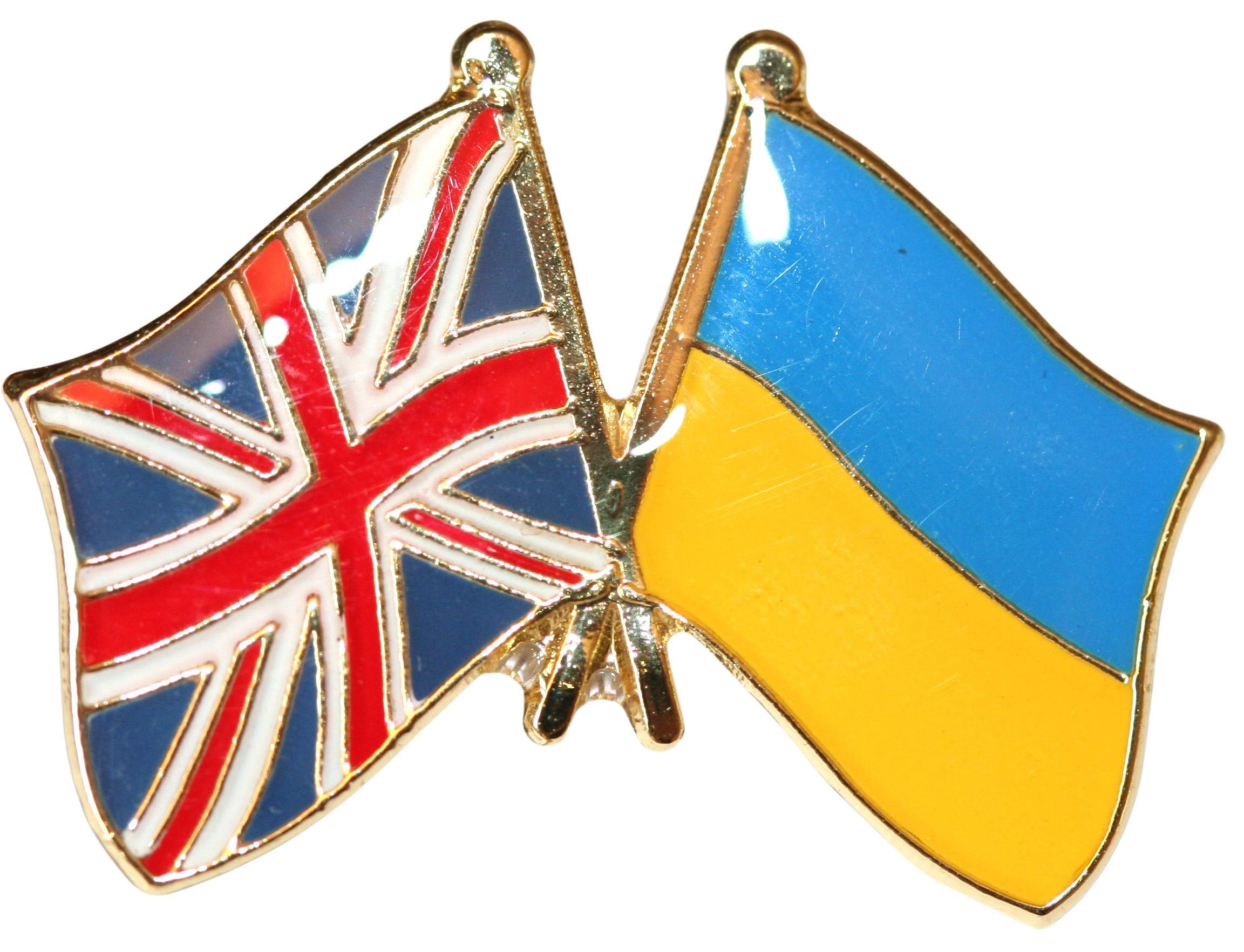UK & Ukraine Friendship Flag Pin Badge