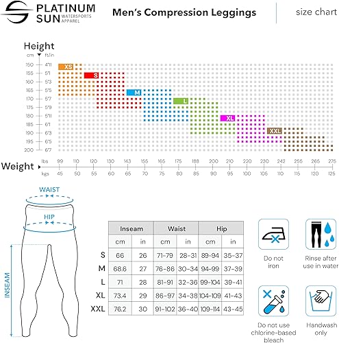 Miniatura 6 de Platinum Sun Pantalones de surf y natación UPF 50+ para hombre, leggings de entrenamiento con protección solar