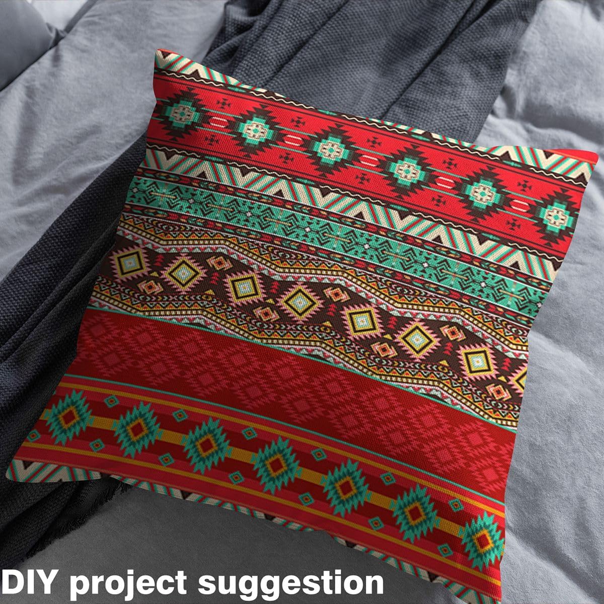 Boho Upholstery Fabric by The Yard Chic - Colorful Bohemian Theme, Southwest Style, DIY Art - 3 Yards