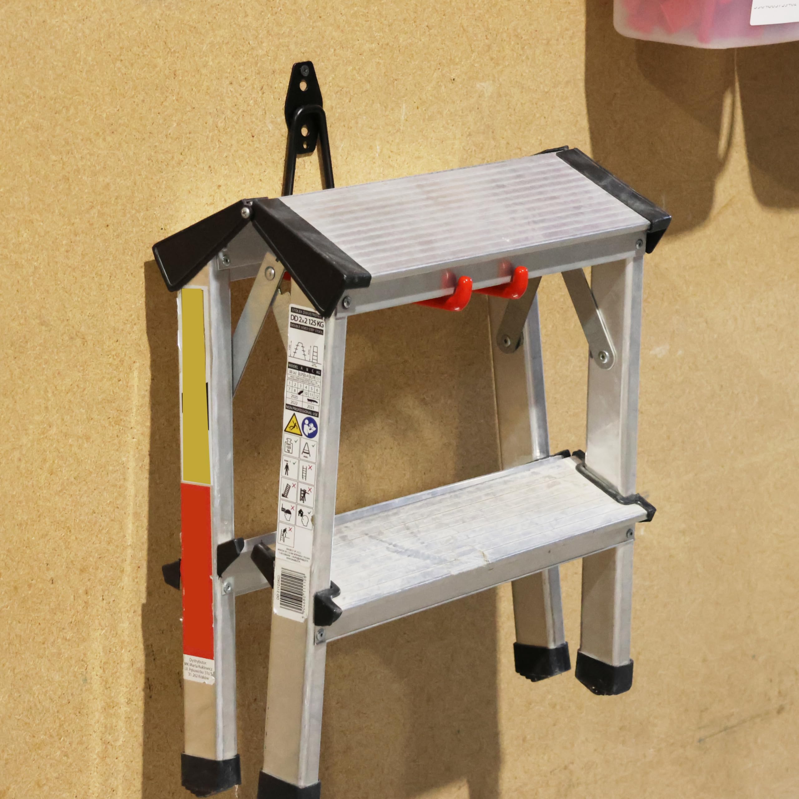 botle Set di 10 ganci da parete per utensili elettrici, dritti da 19 cm, stabili con rivestimento in PVC, per garage, capannoni, ganci per scale e pale, doppio gancio, portata fino a 25 kg