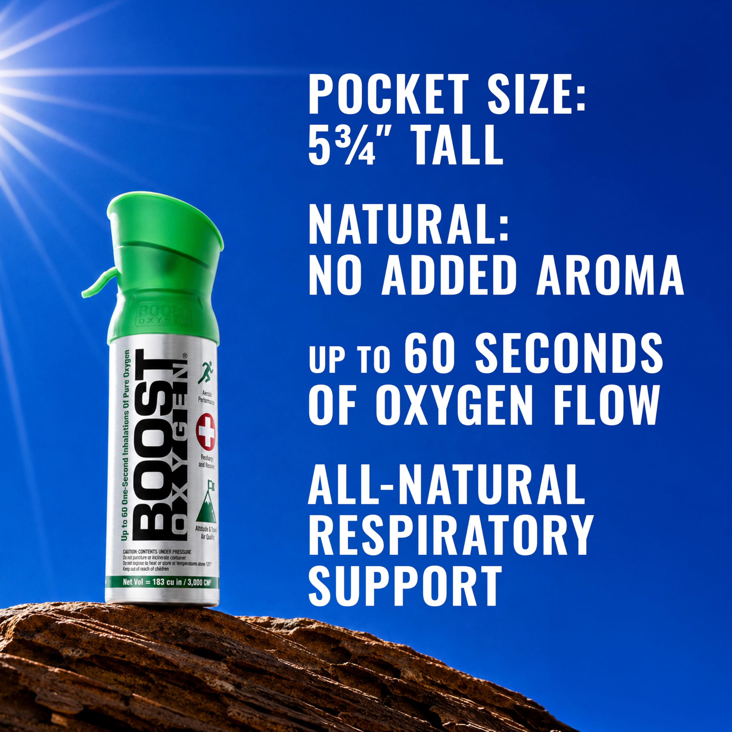 Boost Oxygen Pocket-Größe Neutral (ohne Aroma) 3L-Dose | Atemunterstützung für aerobe Regeneration, Höhe, Leistung & Gesundheit (2er-Pack)