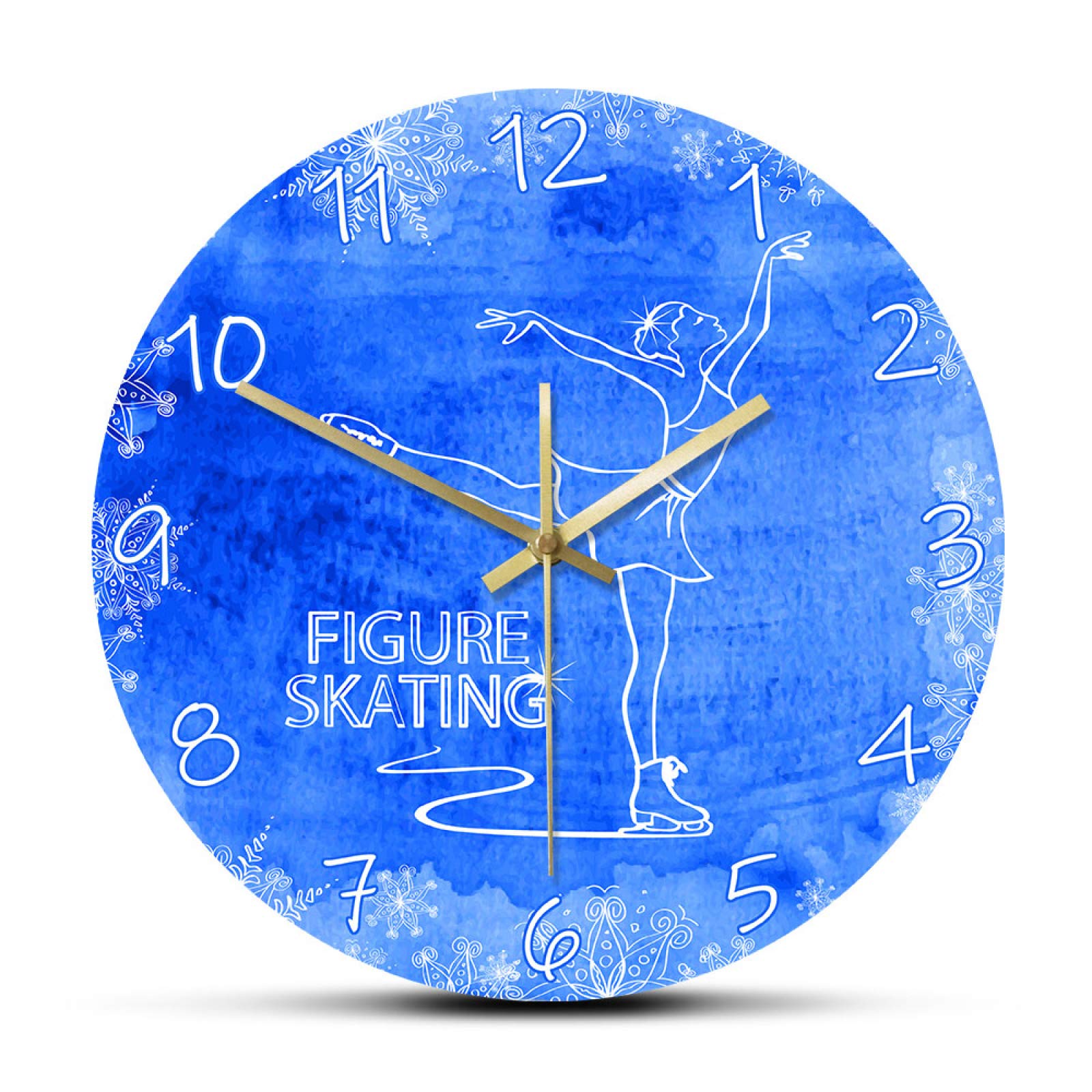 Wall Clock The Lady On Ice Figure Skating Modern Wall Clock Wall Clock Ice Skater Unique Home Decor Sport Wall Art Clock Quartz Silent Non Ticking Gift Ideas Wall Clock