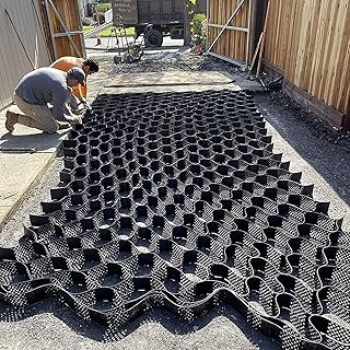 Gravel Stabilizer Grid Ground Reinforcement System,2" Thick Gravel Ground Grid, for DIY Patio, Walkway, Shed Base, Light Vehicle Driveway, Parking Lot, Grass, and Gravel (Size : 1x1m(3.3x3.3ft (Si