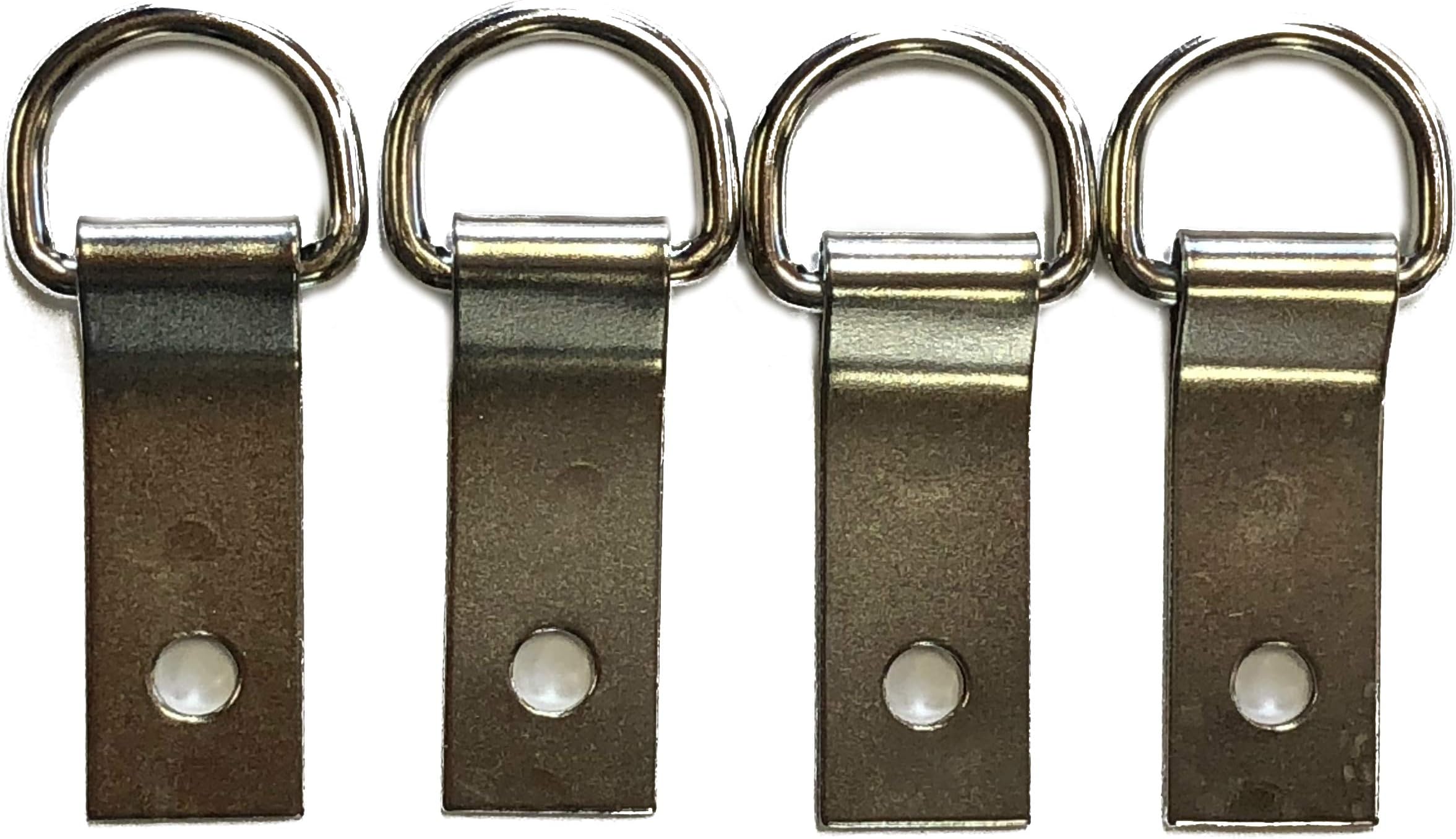 Outfitters Supply Saddle Concho Clip with Dee Ring - 5/8" Dee Ring with 1-1/2" Clip - Nickel Plated Steel - 4 Pack