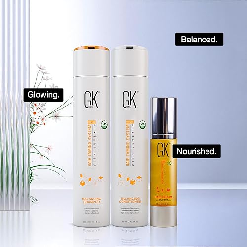 Miniatura 8 de GK HAIR Global Keratin Equilibrio Champú y Acondicionador Sets (10.1 Fl Oz10.1fl oz) con Aceite de Argán Anti Frizz Serum (1.69 Fl Oz1.7fl oz) para