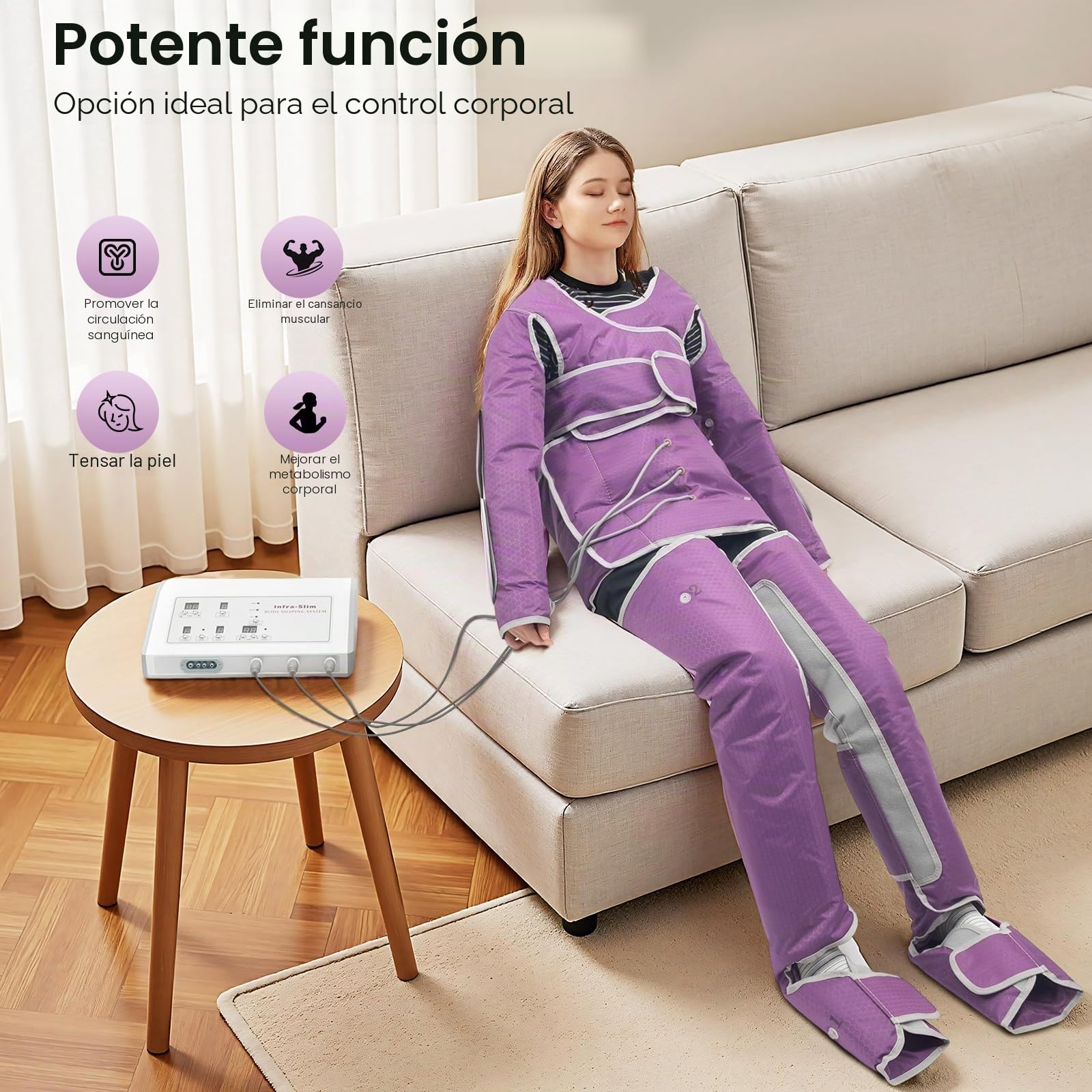 Dispositivo De Drenaje De Celulitis Linfática Dispositivo De Masaje Eléctrico Todo El Cuerpo Presoterapia Masaje Drenaje,Espalda, Piernas Y Hombros