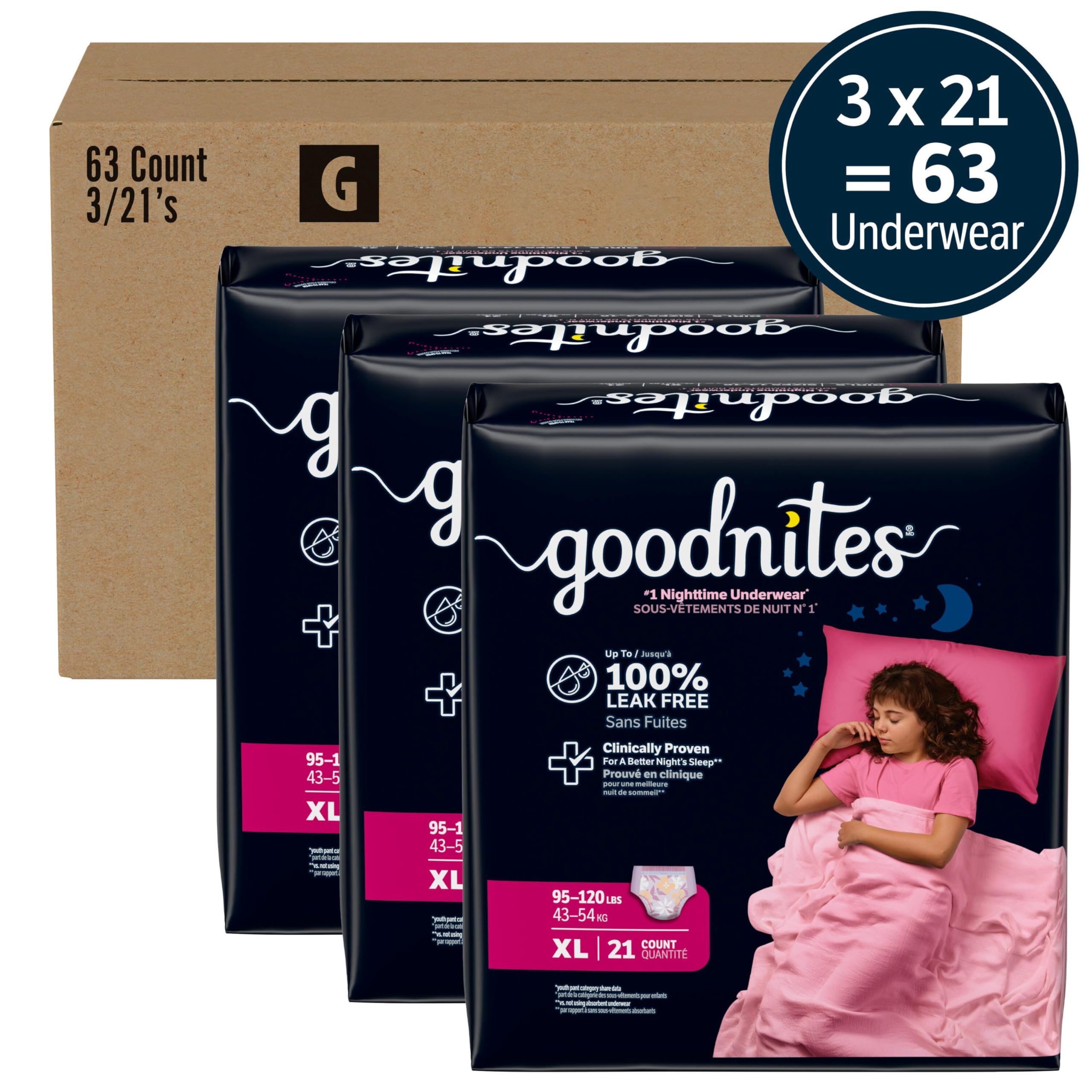 GoodNites Ropa Interior Nocturna para niña
