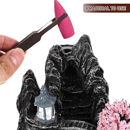 Miniatura 5 de Garneck Soporte para incienso de reflujo, quemador, cascada, conos de incienso de cerámica, soporte para palitos de decoración del hogar