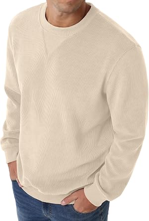 Sailwind Mens Corduroy Sweatshirt Casual Long Sleeve Crewneck Pullover Sweatshirts