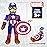 Jay Franco Marvel Super Hero Adventures Toddler Captain America Plush Stuffed Pillow Buddy - Super Soft Polyester Microfiber, 20 inch (Official Marvel Product)