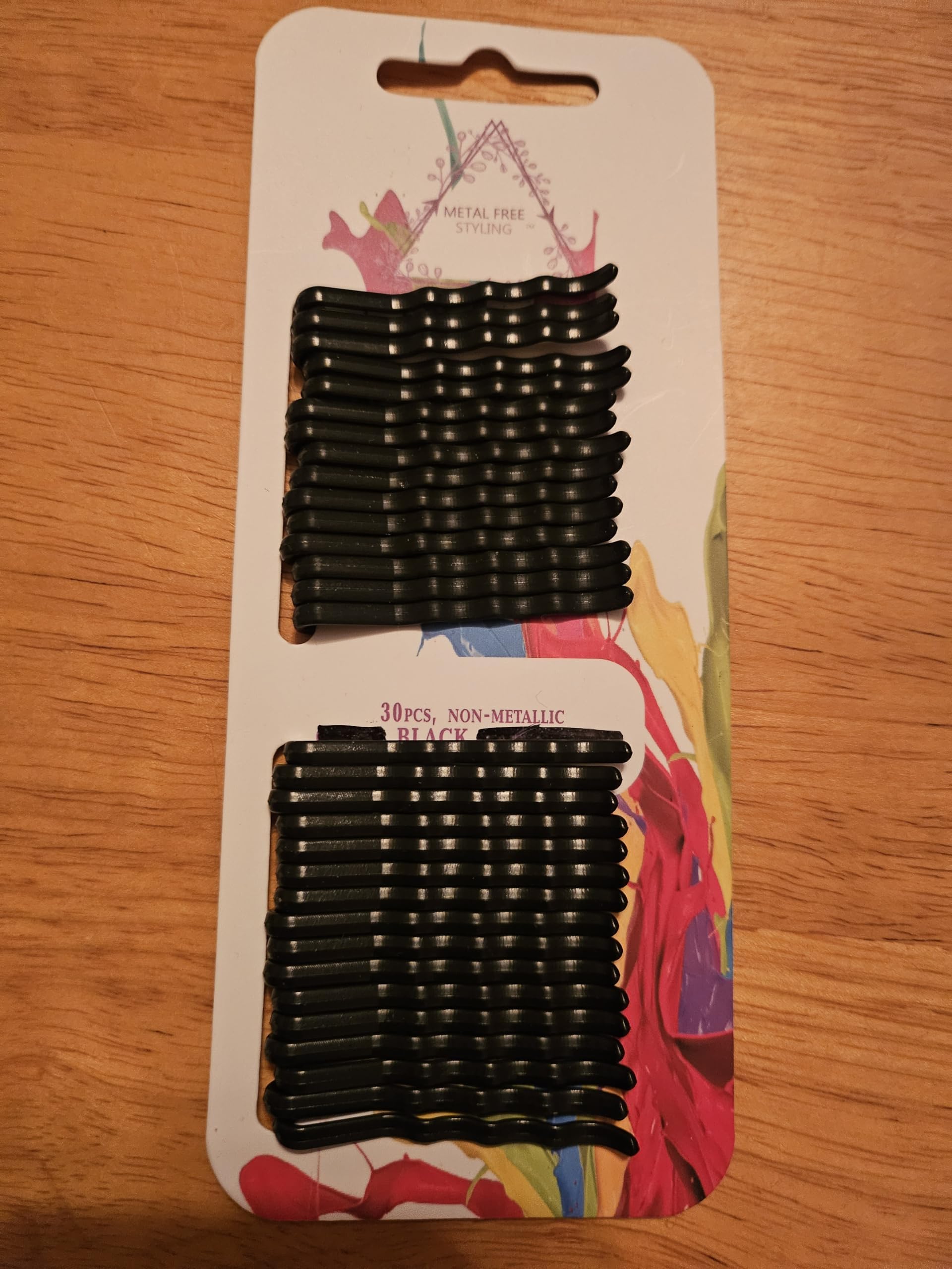 Metal Free Bobby Pins (BLACK)