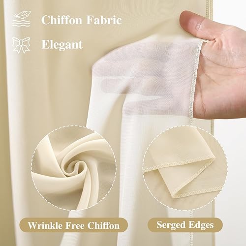 Miniatura 10 de Tela drapeada para arco de boda, 1 panel de 18 pies, cortina de telón de fondo transparente azul bebé, cortinas de tela de gasa, cortinas de