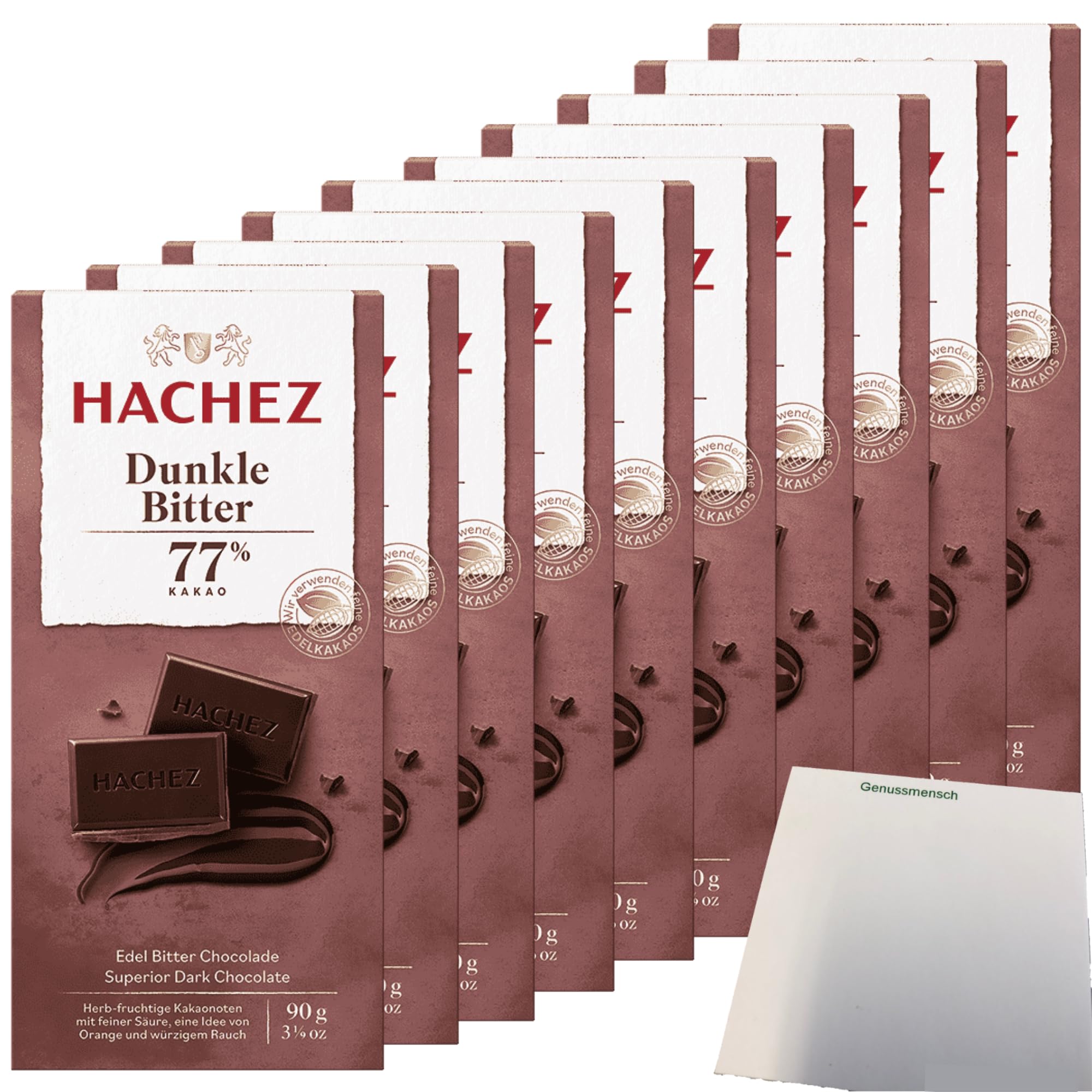 usy Bundle für Hachez Schokolade Dunkle Bitter 77% VPE (10x90g Tafel) + usy Block