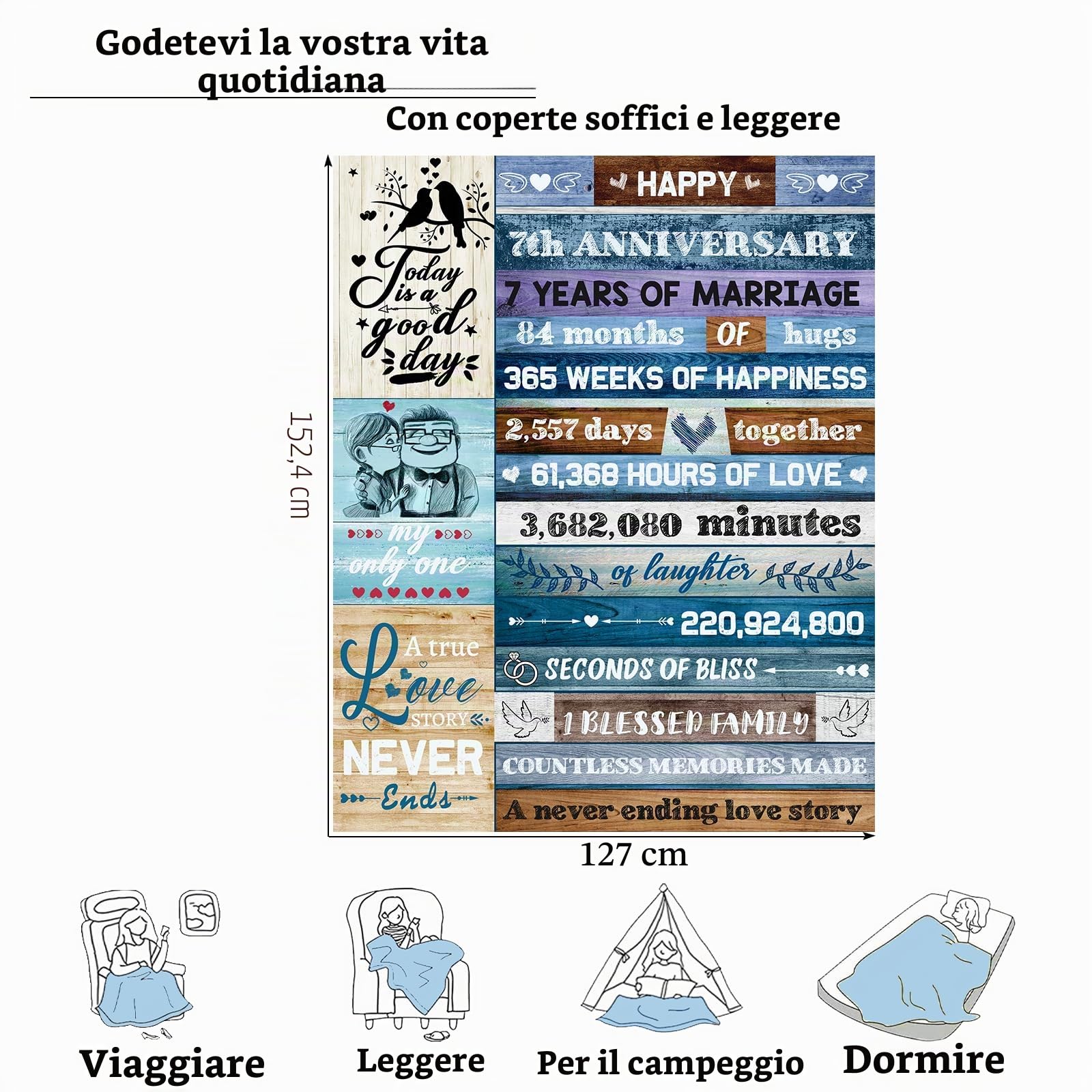 Regalo tradizionale per il 7° anniversario per lei, regali in rame per il 7° anniversario, regalo di nozze per 7° anniversario di lana, miglior regalo per il 7° anniversario per coppia, moglie