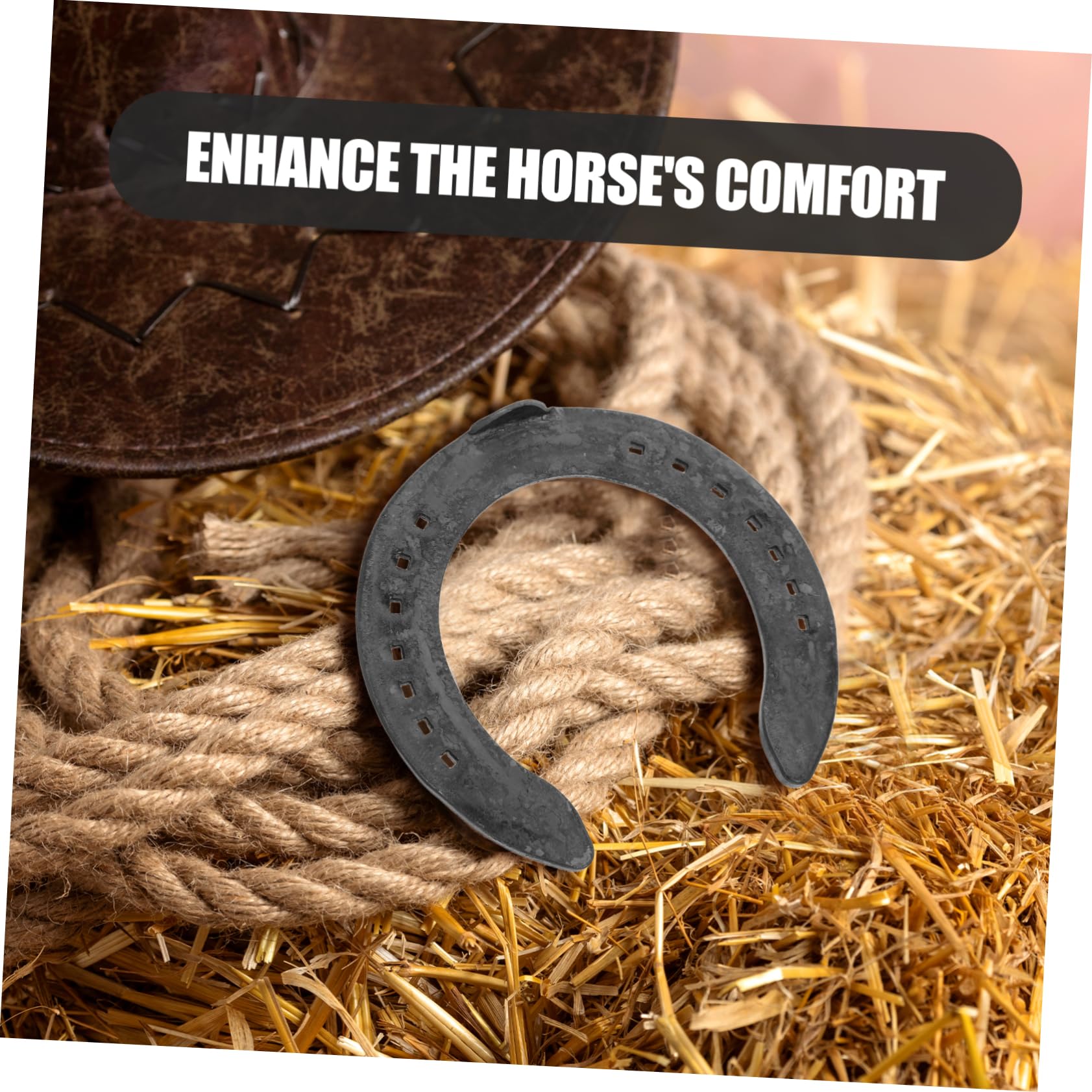 TOYANDONA Herraduras de Hierro Negras para Casco de Caballo, 4 Piezas | Decoración de Pared y Recuerdo de Fiesta, Uso Ecuestre para Montar, Ajuste Sencillo y Resistente al Desgaste