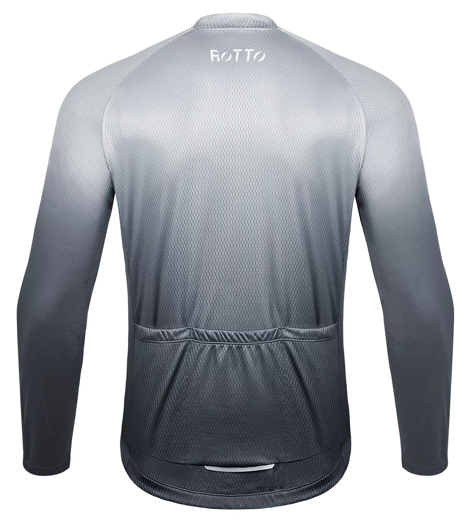 ROTTO Maillot Ciclismo Hombre Camiseta Bicicleta Manga Larga con Bolsillo Serie de degradados