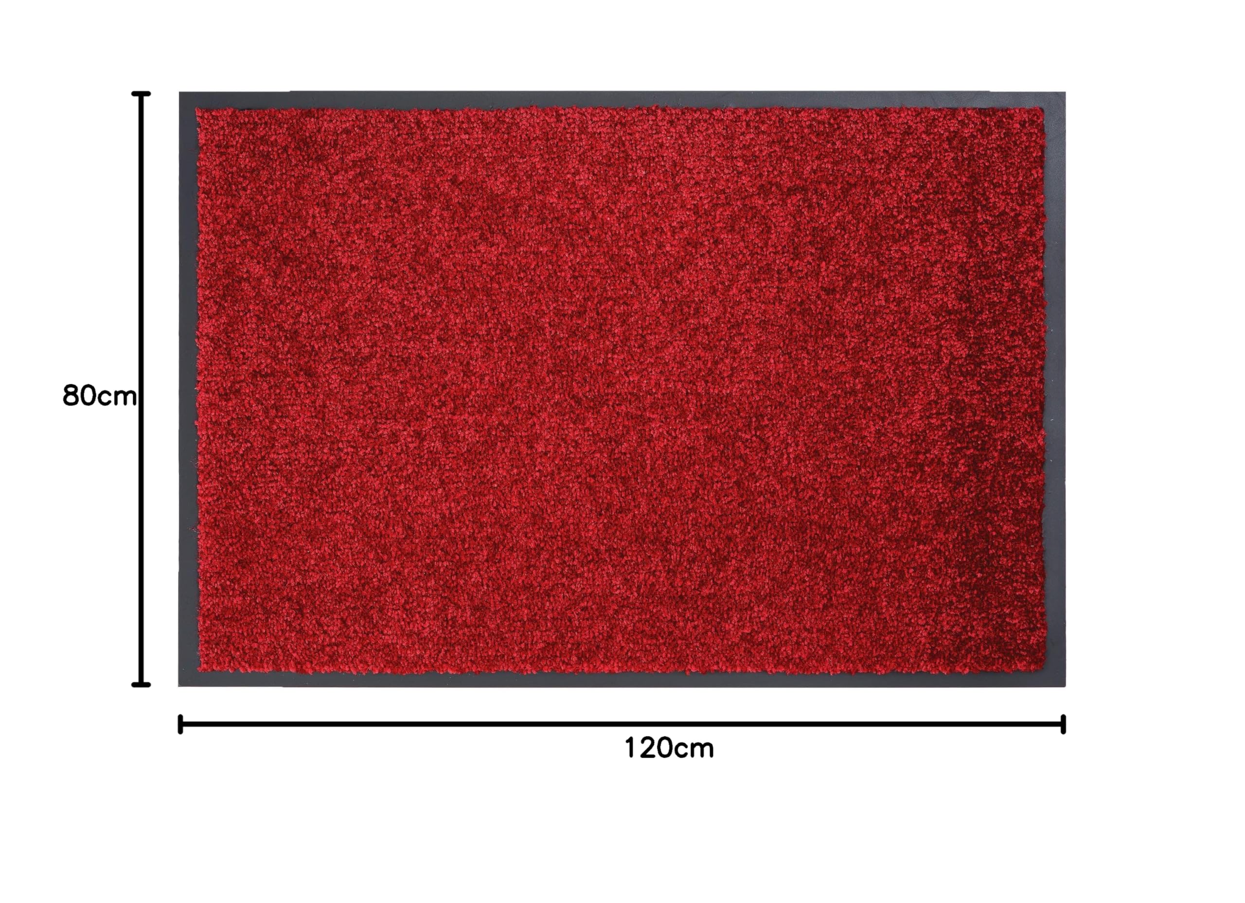 felpudo antideslizante - felpudo de interior - alfombra (rojo, 80x120cm)